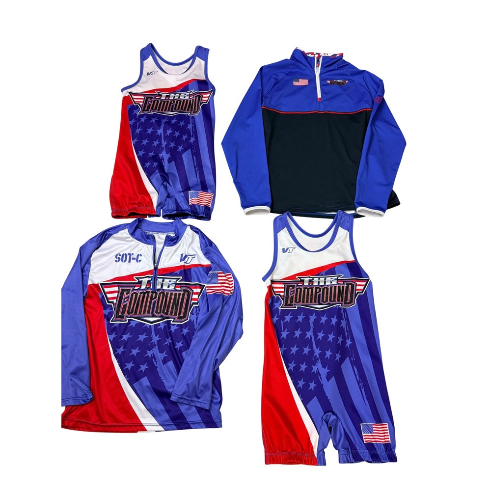 Rudis The Compound Wrestling Gear Bundle 2 Singlets 2 Tops Mens Size M